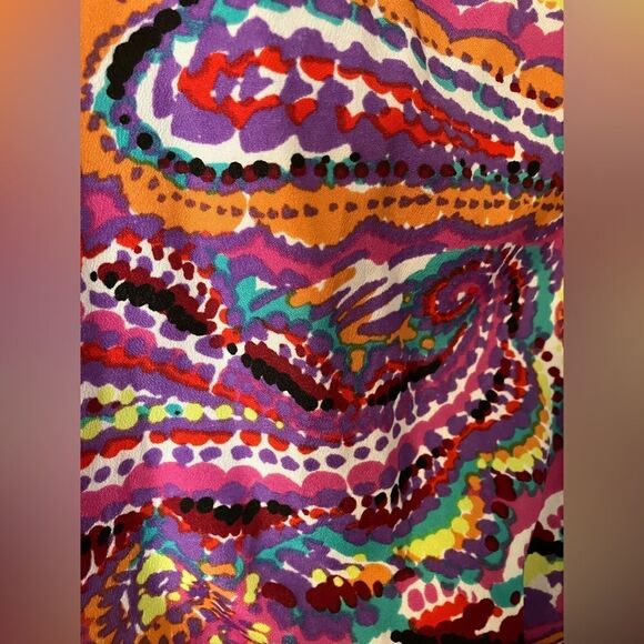 Shelby & Palmer Short Sleeve Blouson Style Colorful Paisley Print Dress Size 14 - Picture 6 of 6